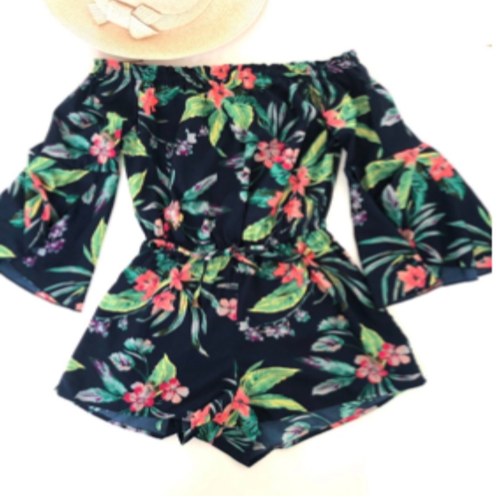 3/$10 Colorful Floral Romper